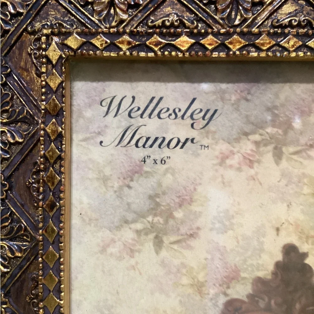 Wellesley Manor  Gold Picture Frame holds a 4”x6”